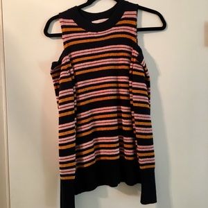 NWT Loft striped cold shoulder sweater, XS